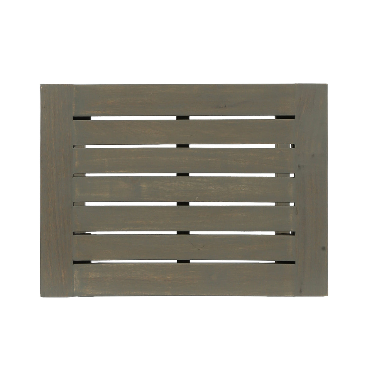 3-Piece Balcony Bar Set with Bottom Shelf Table and 2 Stools, Grey Finish