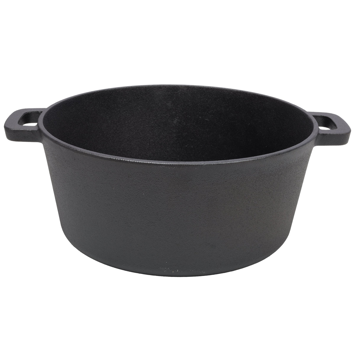 2 in 1 Pre-Seasoned Cast Iron Dutch Oven With Dual Handles, Outdoor Camping Deep Pot for Camping Fireplace Cooking BBQ Baking Campfire, 5 Quart.With 2pcs Silicone Handel Covers.